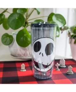The Nightmare Before Christmas Silver Buffalo Nightmare Before Christmas Jack Face 20oz Double Wall Travel Tumbler -Water Bottles Shop unnamed file 955