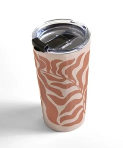 Society6 Beshka Kueser Reach Peachy Pink Clay 20 oz Stainless Steel Travel Mug - Deny Designs